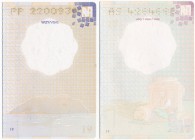 PWPW, Zestaw kart z różnych paszportów obiegowych ze znakami (4szt)
Strony z różnych paszportów obiegowych z różnego rodzaju znakami wodnymi.