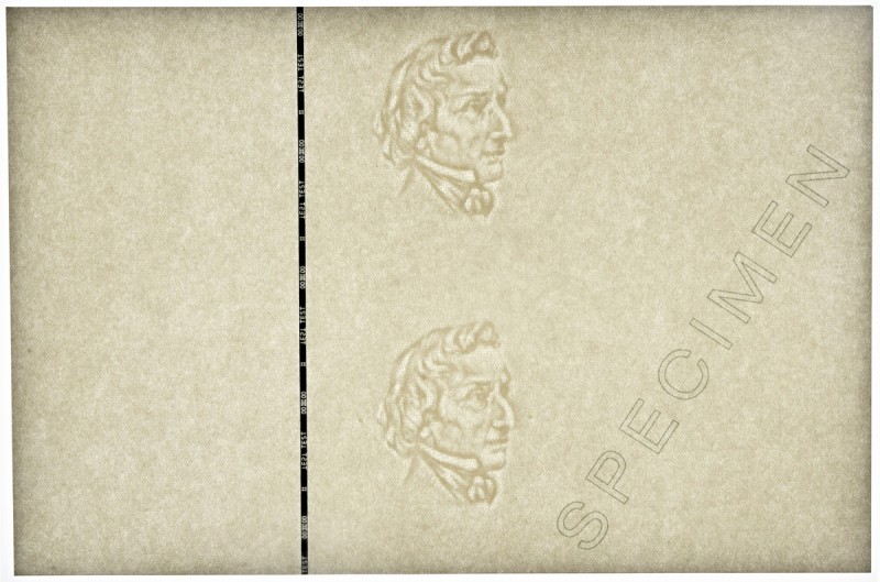 PWPW, Znak wodny Chopin - znaczony dwukrotnie
Arkusz o wymiarach 18 x 12 cm z d...
