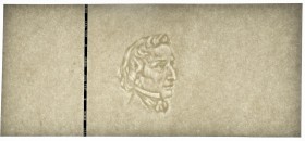 PWPW, Znak wodny CHOPIN
Arkusz formatu 14.5 x 6.5 cm z profilowym przedstawieniem Fryderyka Chopina.
W papierze pasek zabezpieczający z napisem TEST...
