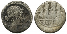 Roman Republic, Q. Servilius Caepio (M. Junius) Brutus, Denarius - rareReference: Crawford 433/1, Sydenham 906a
Grade: F
