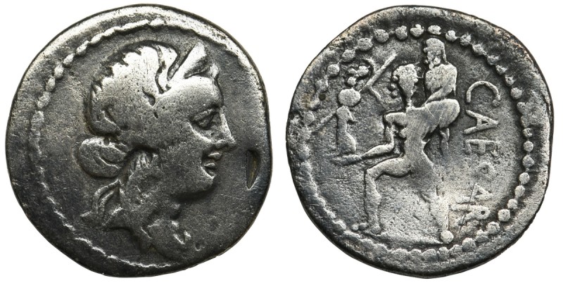 Roman Republic, Julius Caesar, DenariusReference: Crawford 458/1, Sydenham 1013...