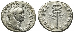 Roman Imperial, Vespasian, DenariusReference: RIC 75
Grade: VF+