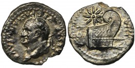 Roman Imperial, Vespasian, Denarius - rareReference: RIC 942
Grade: VF