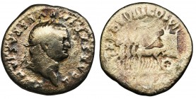 Roman Imperial, Titus, Denarius - rareReference: RIC 1073
Grade: F