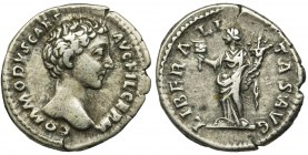 Roman Imperial, Commodus, Denarius - rareReference: RIC 598
Grade: VF+