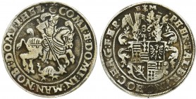 Germany, Mansfeld, Peter Ernst I, Johann Albrecht VI, Bruno II, Hoyer Christoph and Johann Georg IV, Thaler Eisleben 1586 BMReference: Davenport 9506...