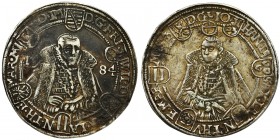 Germany, Saxony-Weimar, Friedrich Wilhelm I and Johann III, 1/2 Thaler Saalfeld 1584Reference: Merseburger 3743
Grade: VF