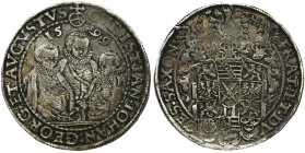 Germany, Saxony, Christian II, Johann Georg I and August, Thaler Dresden 1599 HBReference: Davenport 9820
Grade: VF