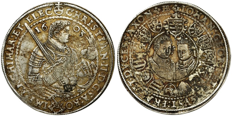 Germany, Saxony, Christian II, Johann Georg I and August, Thaler Dresden 1603 HR...