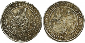 Germany, Saxony, Christian II, Johann Georg I and August, Thaler Dresden 1609 HRReference: Davenport 7566
Grade: VF+