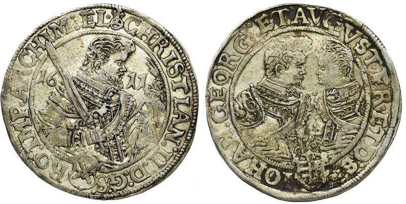 Germany, Saxony, Christian II, Johann Georg I and August, Thaler Dresden 1611 HR...