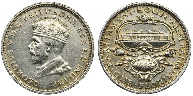 Australia, George V, 1 Floren Melbourne 1927
Whizzed.
Wybłyszczona.
Emisja ok...