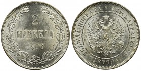 Finland, Russian Occupation, Nicholas II, 2 markka 1906 L - rare in this condition
Beautifull, uncirculated piece with full luster and amazing eye ap...