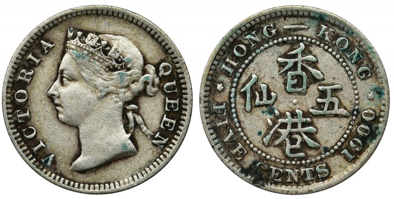 Hong Kong, Victoria, 5 Cents 1900Reference: KM 5
Grade: XF-