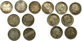 Lot, Yugoslavia, 1 dinnar 1897-1912 (7 pcs.)
Grade: VF/XF-
