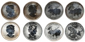 Canada, Lot, Wildlife Series, Elizabeth II, 5 Dollars (4 pcs.)
Grade: UNC/AU