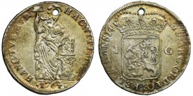 Netherlands, Overijssel, 1 Gulden 1764 GeneraliteitsReference: Delmonte 1184
Grade: F+