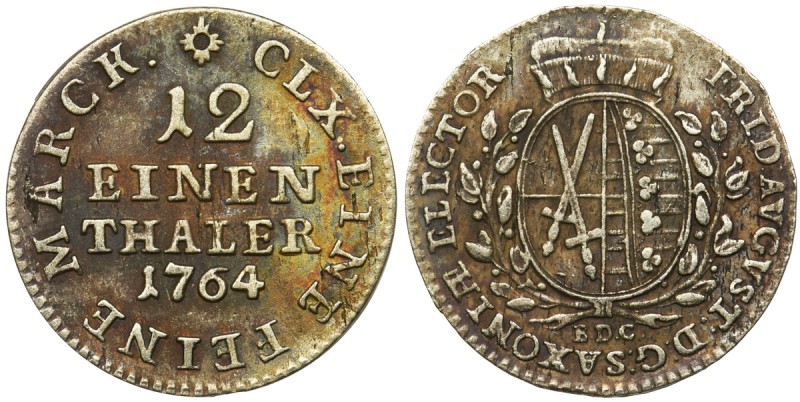 Germany, Saxony, Frederic Augustus III, 1/12 Thaler Dresden 1764 EDCReference: B...