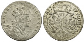 Germany, Prussia, Frederic II, 6 groschen Cleve 1757 C
Ładny jak na ten typ monety. Dużo menniczego połysku.Reference: Olding 359a
Grade: XF-