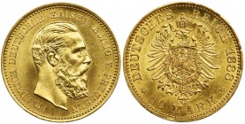 Germany, Prussia, Frederick III, 10 Mark Berlin 1888 A
Beautifull mint piece with full luster.&nbsp;


Wyśmienita moneta.&nbsp;
Znakomity, mennic...