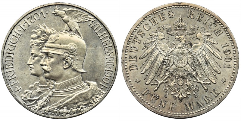 Germany, Prussia, William II, 5 mark Berlin 1901
Około menniczy egzemplarz z ba...