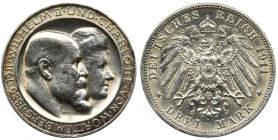 Germany, Wirtemberg, William II, 3 mark Stuttgart 1911 F
Whizzed.
Nienaturalny połysk.Reference: Jaeger 177
Grade: 2 ~