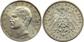 Germany, Bavaria, Otto, 3 mark Munich 1909 DReference: Jaeger 47
Grade: VF+