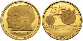 Germany, Medal - Daimler Benz 75 years of automotive transport
Złoto .900&nbsp; 3.53 g.

Grade: UNC/AU
