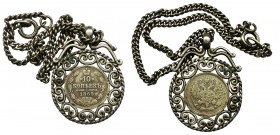 Russia, Nicholas II, 10 kopeks 1865 framed medallion
Srebro. Waga łączna: 12.2 g.