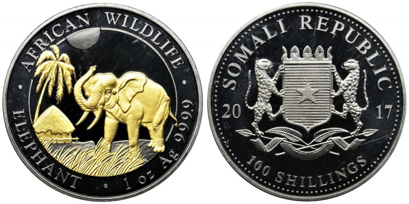 Somalia, African Wildlife Series, 160 Shillings Elephant 2017 - proof
Grade: UN...