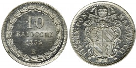 Vatican, Pius IX, 10 baiocchi 1852 R
Super piece with proof like effect.&nbsp;
Great eye appeal.
Rare in this condition.
Wyśmienity egzemplarz z e...