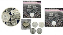 Set, EURO (France and Germany) 850 years of Cathedral Notre Dame (5 pcs.)
Set of 6 euro silver coins.&nbsp;
1) 10 euro 2013&nbsp; Notre Dame.
2) Eu...