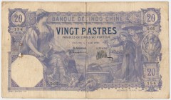 French Indochina - 20 piastres 1920 - RARE
Pinholes and some bigger ones.
Never washed or pressed.
Rzadki banknot.&nbsp;
Dziurki w polu, ale papie...