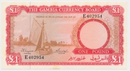 Gambia, 1 pound (1965-1970)&nbsp;Uncirculated.
Stan emisyjny.Reference: Pick# 2a
Grade: UNC