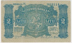 Lithuania, 2 litu 1922 - RARE
Rare.
Numerous folds but paper still in good condition.&nbsp;
Bardzo rzadki, wysoki nominał z pierwszej emisji.
Dobr...