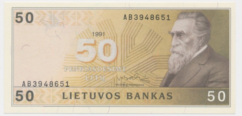 Lithuania, 50 litu 1991 - AB -
Brilliant uncirculated piece.

Wyśmienicie zac...