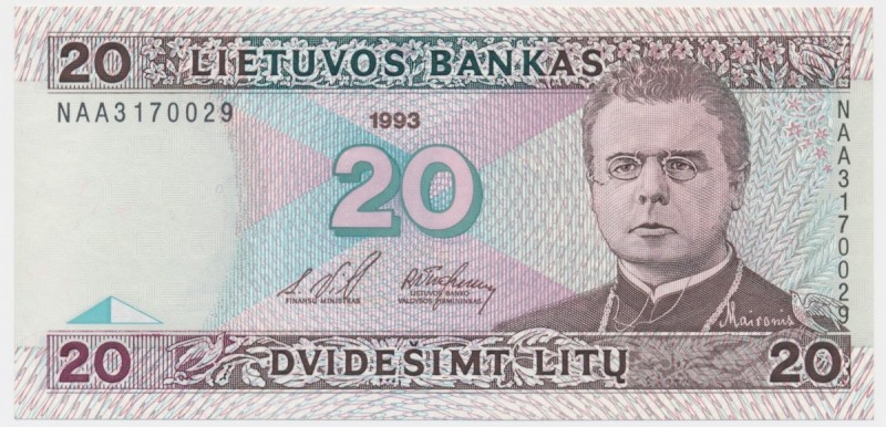 Lithuania, 20 litu 1993 - NAA -
Brilliant uncirculated piece.

Wyśmienicie za...