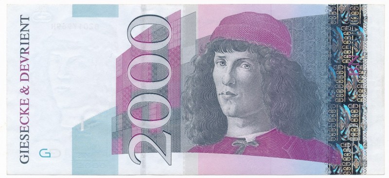 Germany, Testnote, Giesecke & Devrient - 2000
Grade: UNC/AU