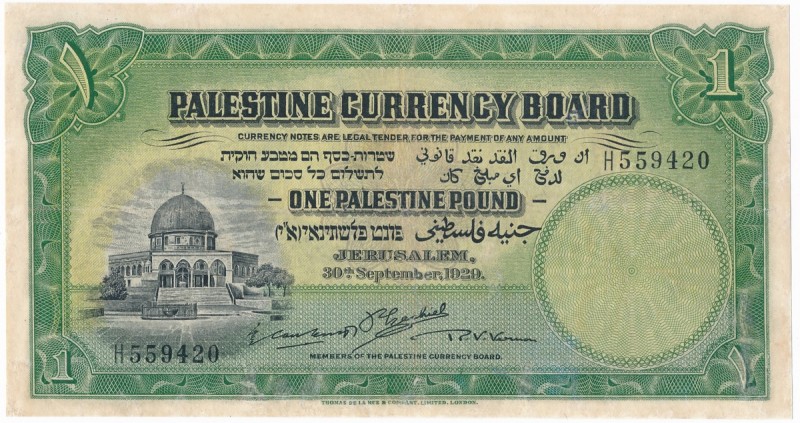 Palestine, 1 pound 1929
Better date 1929.&nbsp;
Circulated piece after masterf...