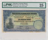 Palestine 10 Pounds 1944 - PMG 25 - RARITY
Very rare banknote with better 1944 date.&nbsp;
Some stains and signs of trimming but still an attractive...
