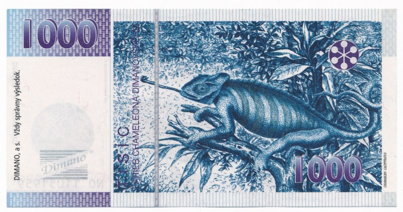 Slovakia, Testnote for counters, DIMANO 1.000 1997
Grade: UNC/AU
