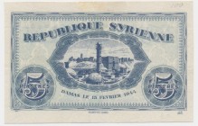 Syrie, 5 piastres 1944
No folds but previously mounted with little discolouration on top margin where the note was mounted.
Technically a flawless n...