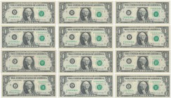 USA, 1$ 1969, Full set of all district serial letters A - L (12pcs.)
Nice set of all district letters for this type from A to L.&nbsp;
All uncircula...