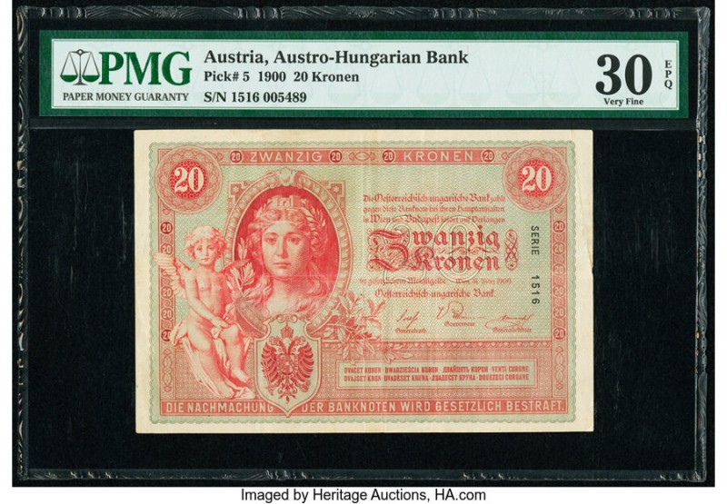 Austria Austro-Hungarian Bank 20 Kronen 1900 Pick 5 PMG Very Fine 30 EPQ. 

HID0...