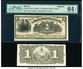 Bolivia Banco Industrial de La Paz 1 Boliviano 1.6.1900 Pick S151fp; S151bp Front and Back Proofs PMG Choice Uncirculated 64 EPQ; Crisp Uncirculated. ...