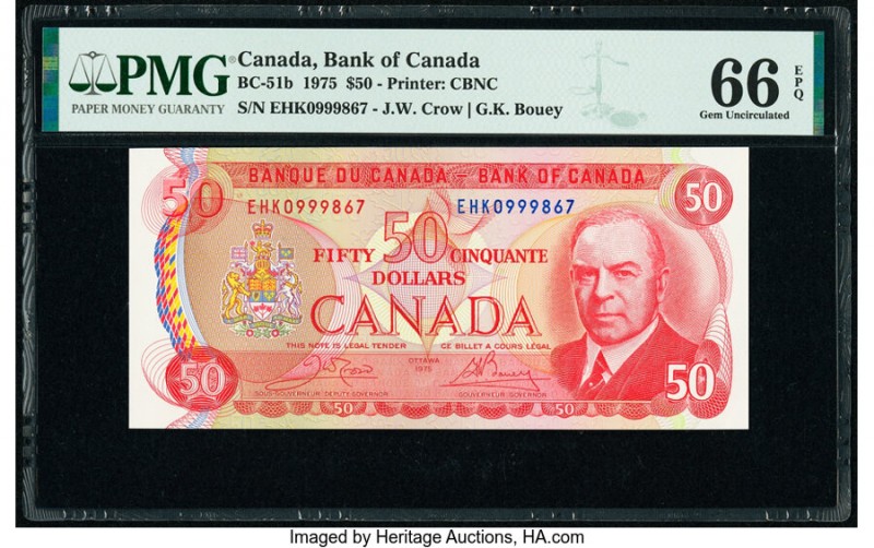 Canada Bank of Canada $50 1975 Pick 90b BC-51b PMG Gem Uncirculated 66 EPQ. 

HI...