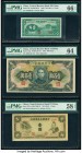 China Central Reserve Bank of China 10 Cents = 1 Chiao; 100; 1 Yuan 1940; 1942; ND (1941) Pick J3a; J14a; J72a Three Examples PMG Gem Uncirculated 66 ...