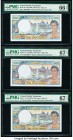 French Pacific Territories Institut d'Emission d'Outre Mer 500 Francs ND (1992) Pick 1b; 1c; 1e Three Examples PMG Gem Uncirculated 66 EPQ; Superb Gem...