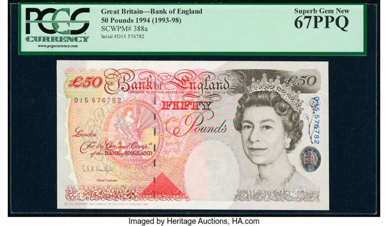 Great Britain Bank of England 50 Pounds 1994 (ND 1993-98) Pick 388a PCGS Superb ...