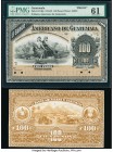 Guatemala Banco Americano de Guatemala 100 Pesos ND (1913-25) Pick S114fp; S114bp Front and Back Proofs PMG Uncirculated 61; Extremely Fine-About Unci...